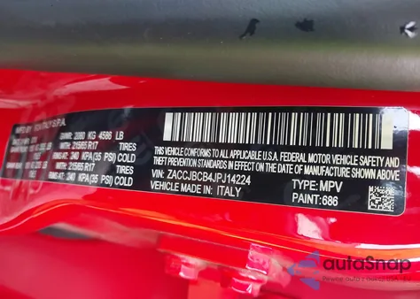 2018 Jeep Renegade Trailhawk 4X4 from USA, damaged, VIN ZACCJBCB4JPJ14224